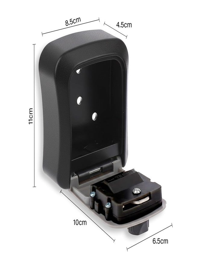 oddpod™ Plastic Combination Key Safe/Key Safe Lock Box Outdoor Storage Box with Code Combination Password Security Lock CH-886 (Black) - Image 3